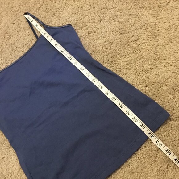 Lake Blue Cotton Athletic Tank Top With Adjustable Straps + Built In Support - Picture 15 of 15